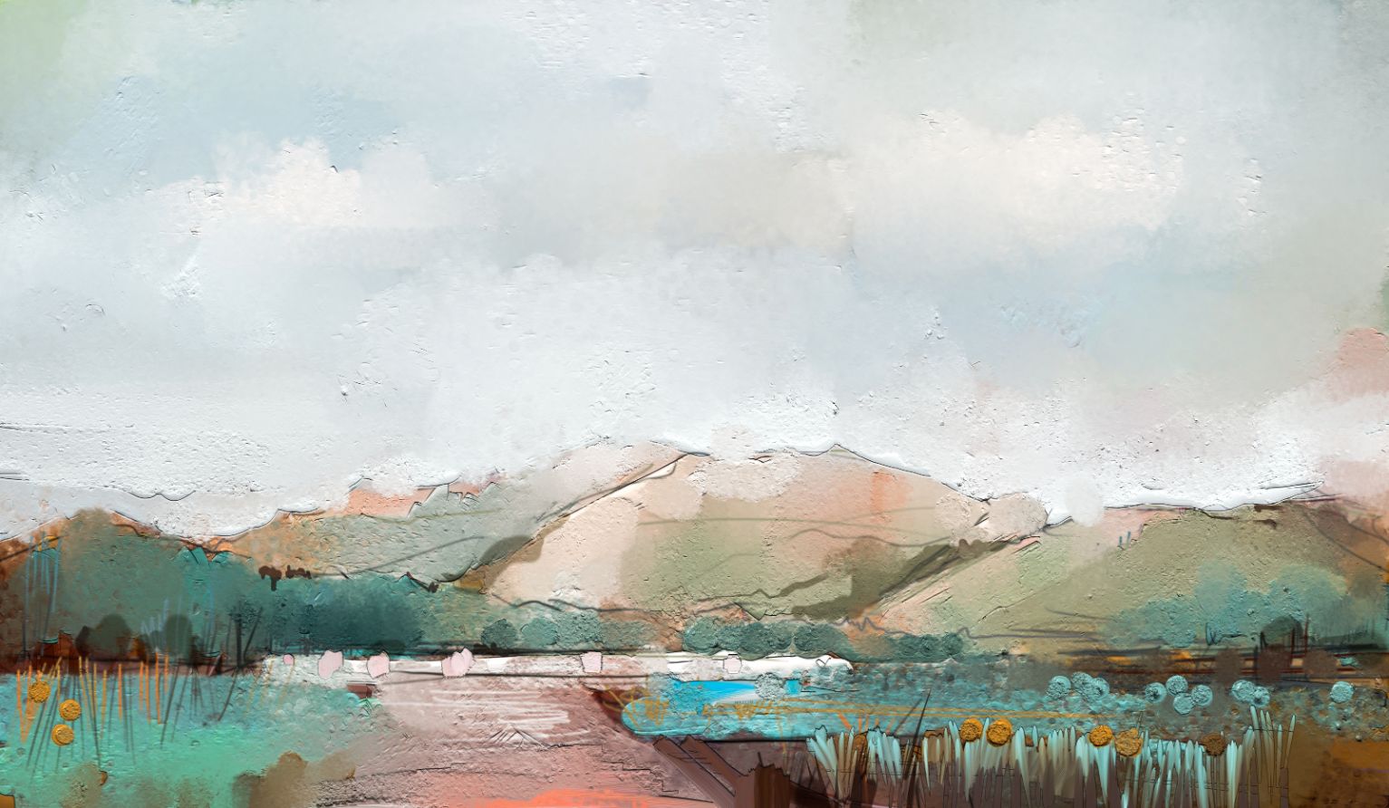 Watercolor Mountain Wallpaper Mural