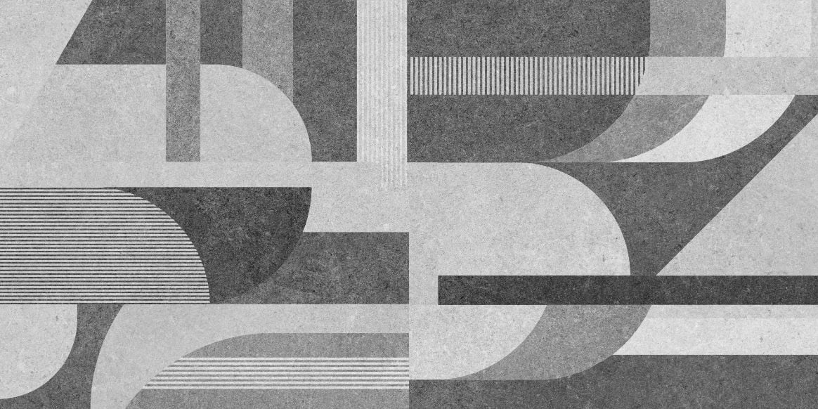 Geometric Gray Grunge Wallpaper in your room — zoomed