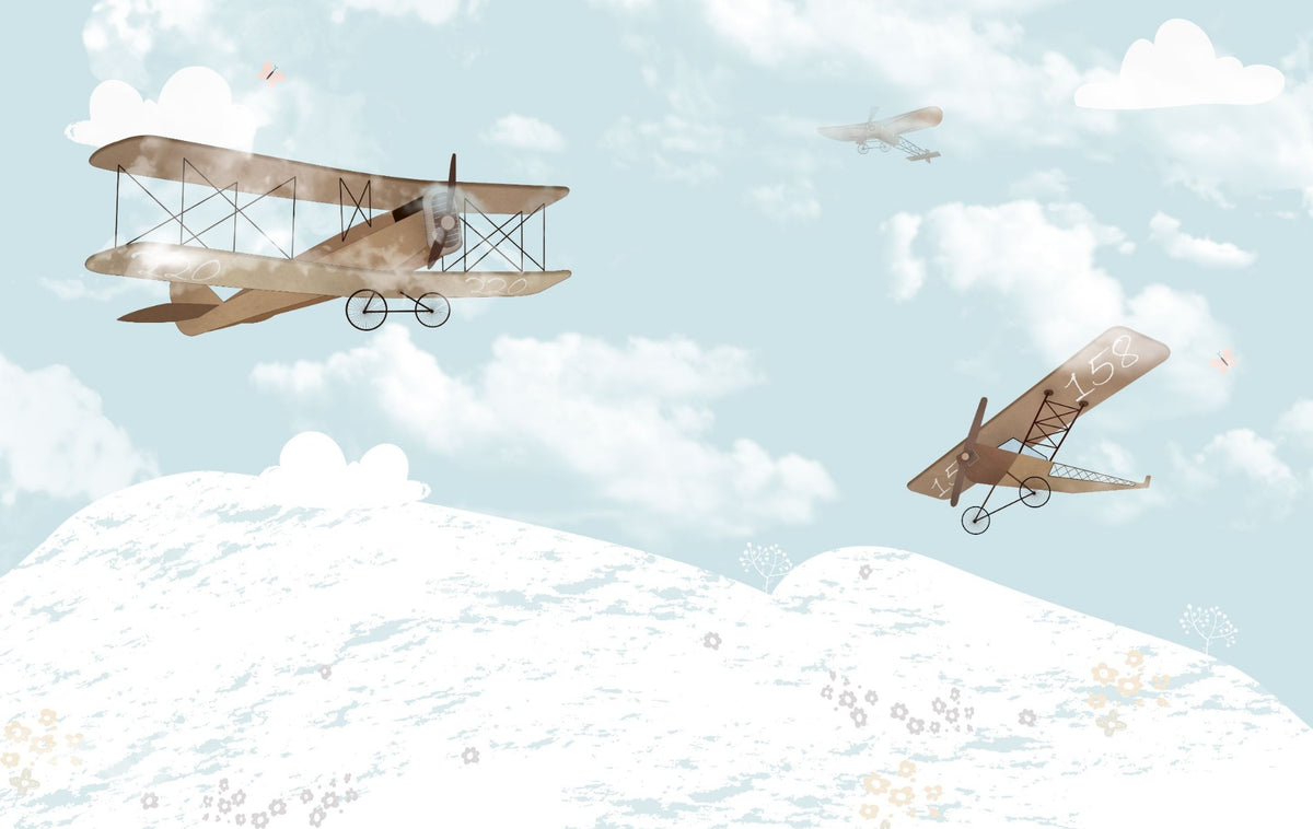 Flying Airplanes in the Sky Wallpaper