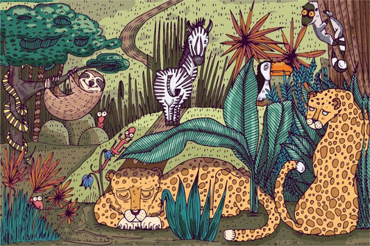 Jungle Animals Wallpaper Murals