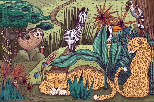 Jungle Animals Wallpaper Murals