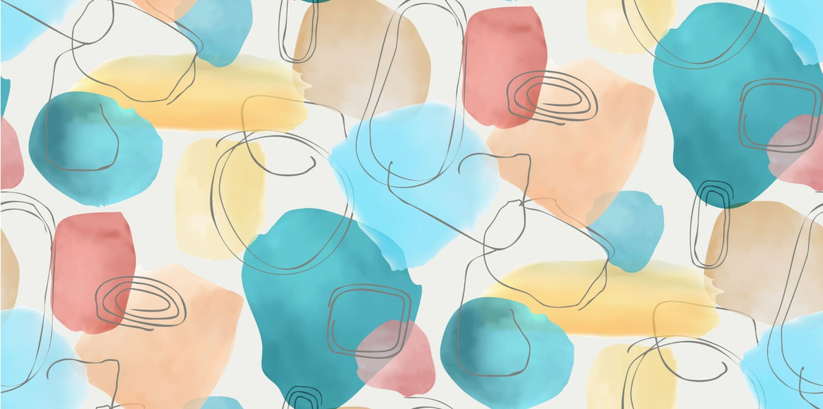 Abstract Shapes in Watercolor colorful wallpaper in your room