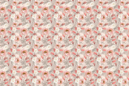 Watercolor Pink Flower Wallpaper Mural