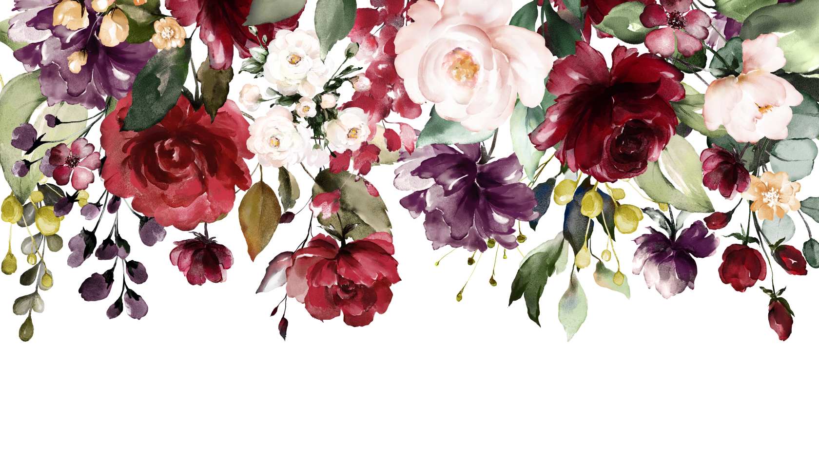 Red and Pink Floral Wallpaper Mural