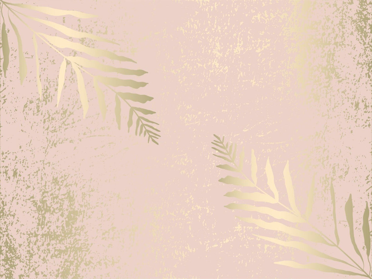 Pink and Gold Leaves Wallpaper Mural in your room