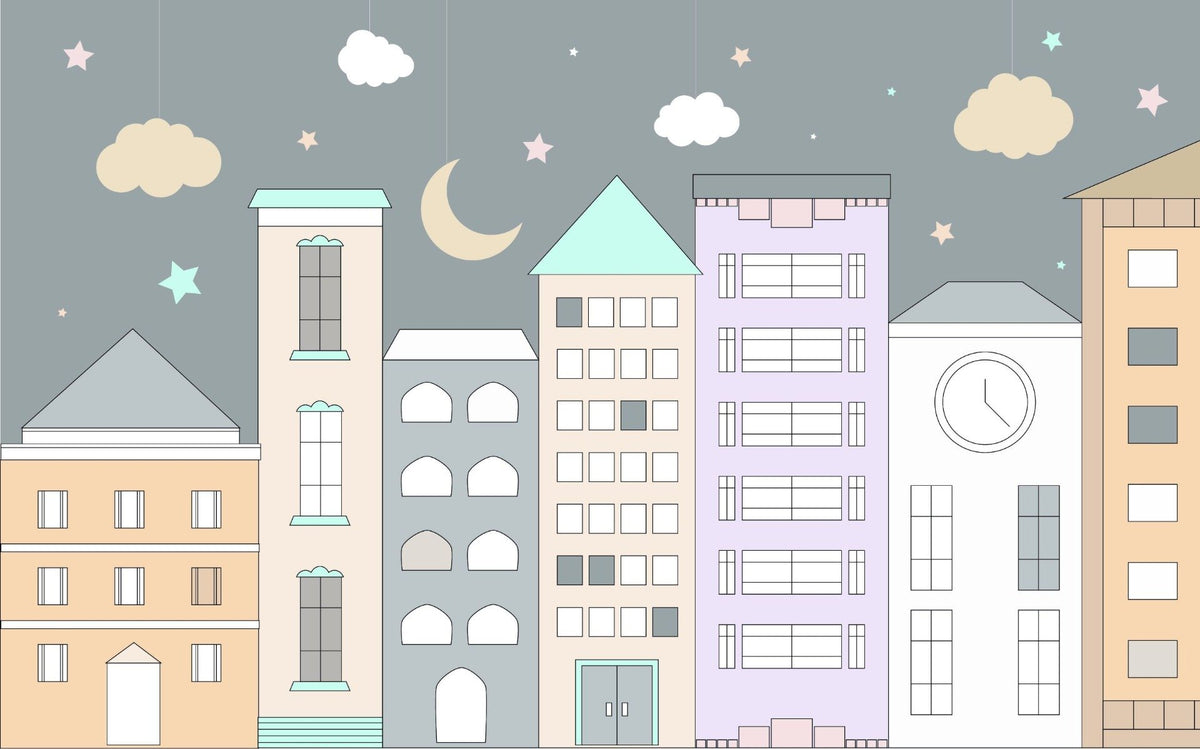 Kids Room Town Wallpaper
