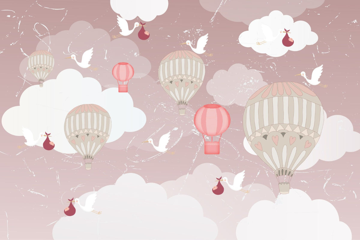3D Hot Air Balloon Wallpaper Mural in your room