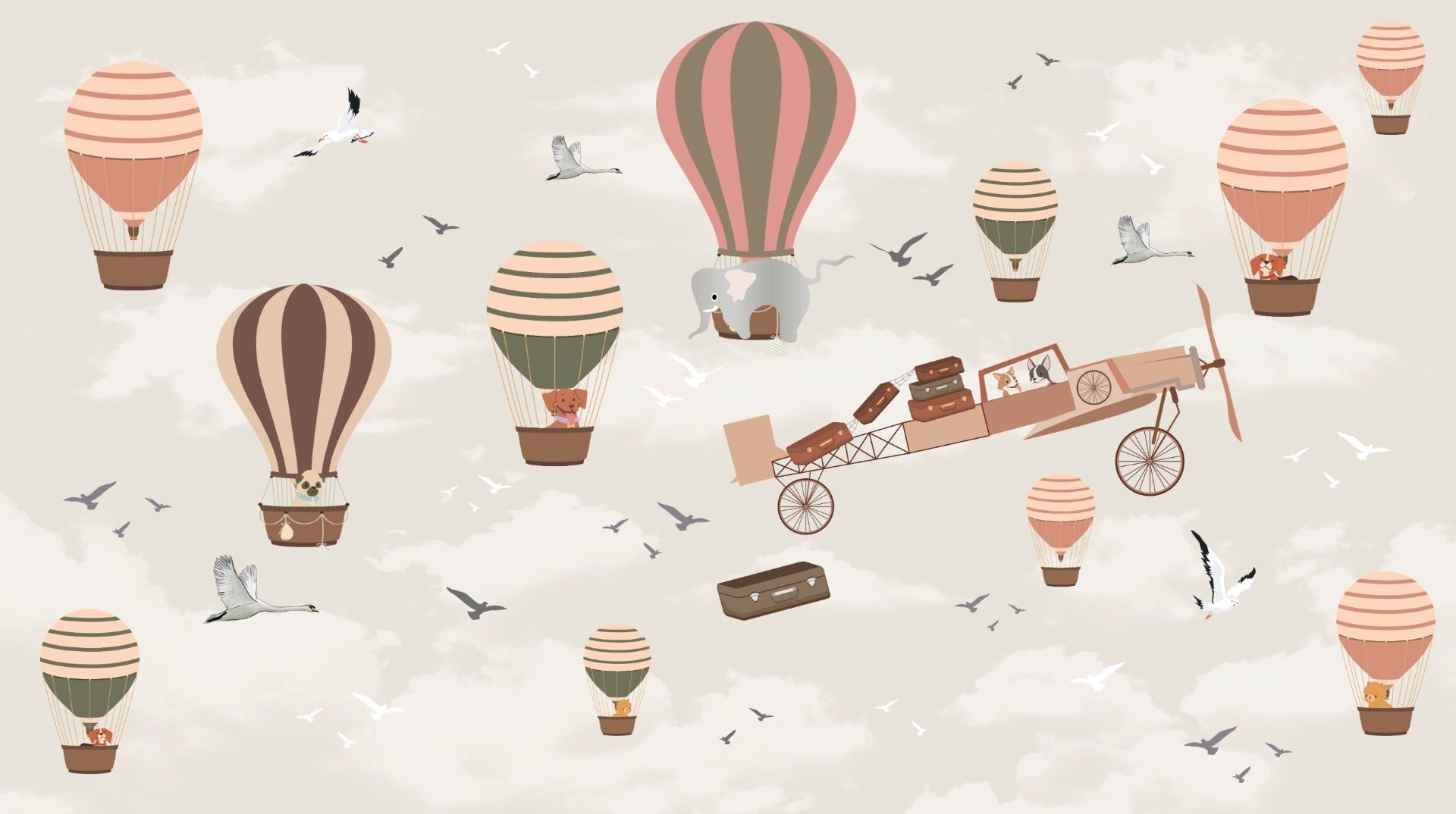 Whimsical Sky High Adventure Mural