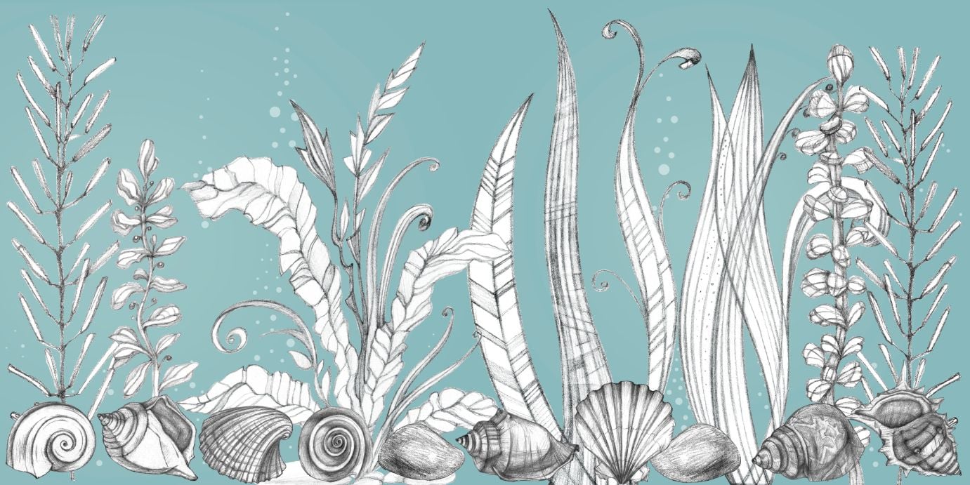 Hand drawn floral wallpaper murals in your room — zoomed