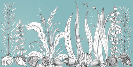 Hand drawn floral wallpaper murals