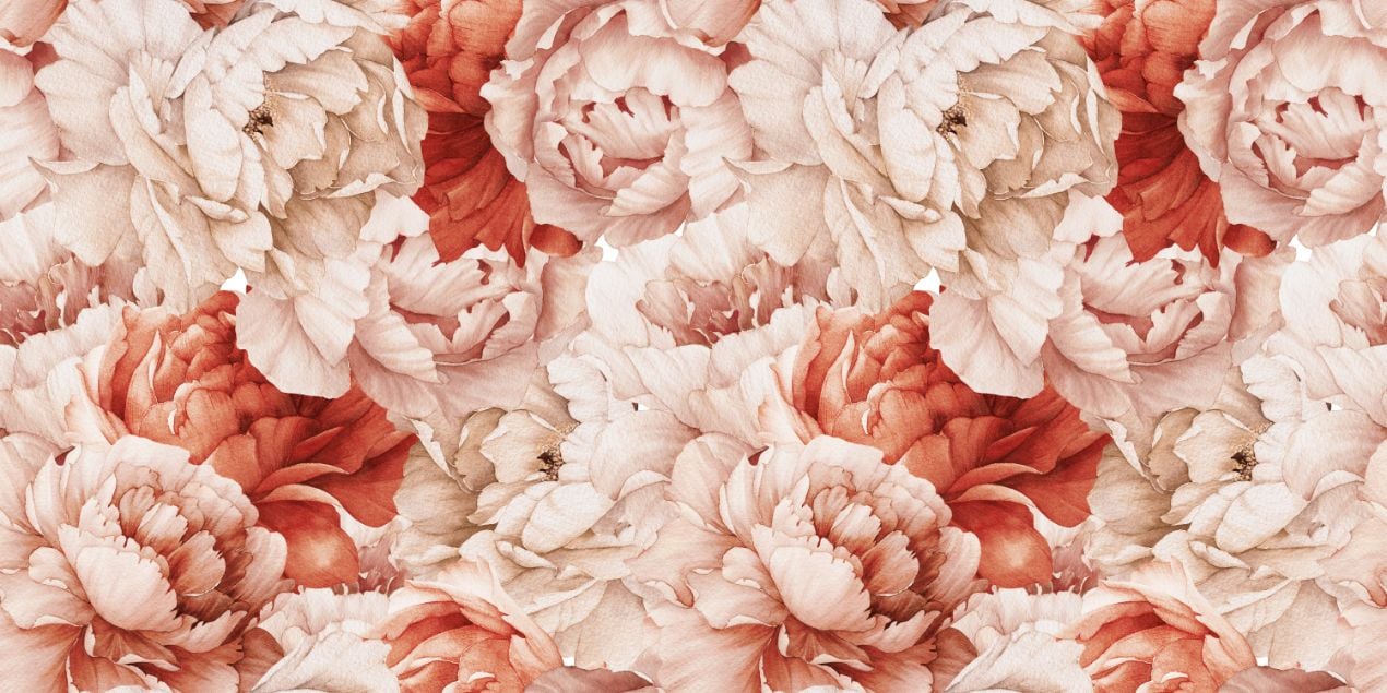 Shameless Peonies Florals Peel and Stick Wallpaper Murals