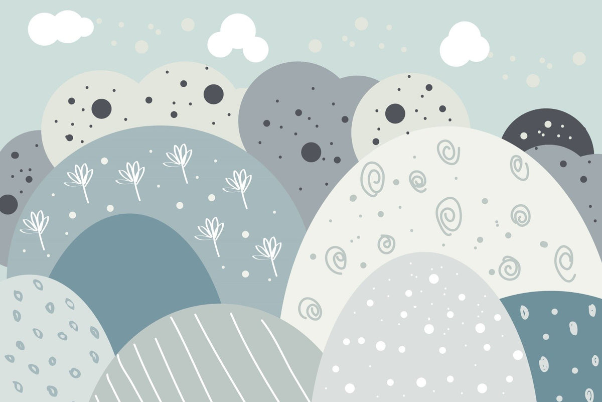 Children Mountain Wallpaper Mural in your room — zoomed