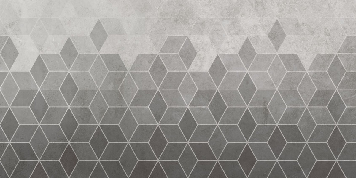 Hexagon Cement Wall Tiles Wallpaper Mural in your room — zoomed