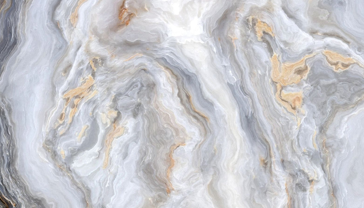 Grey Curly Marble Wallpaper Murals in your room — zoomed