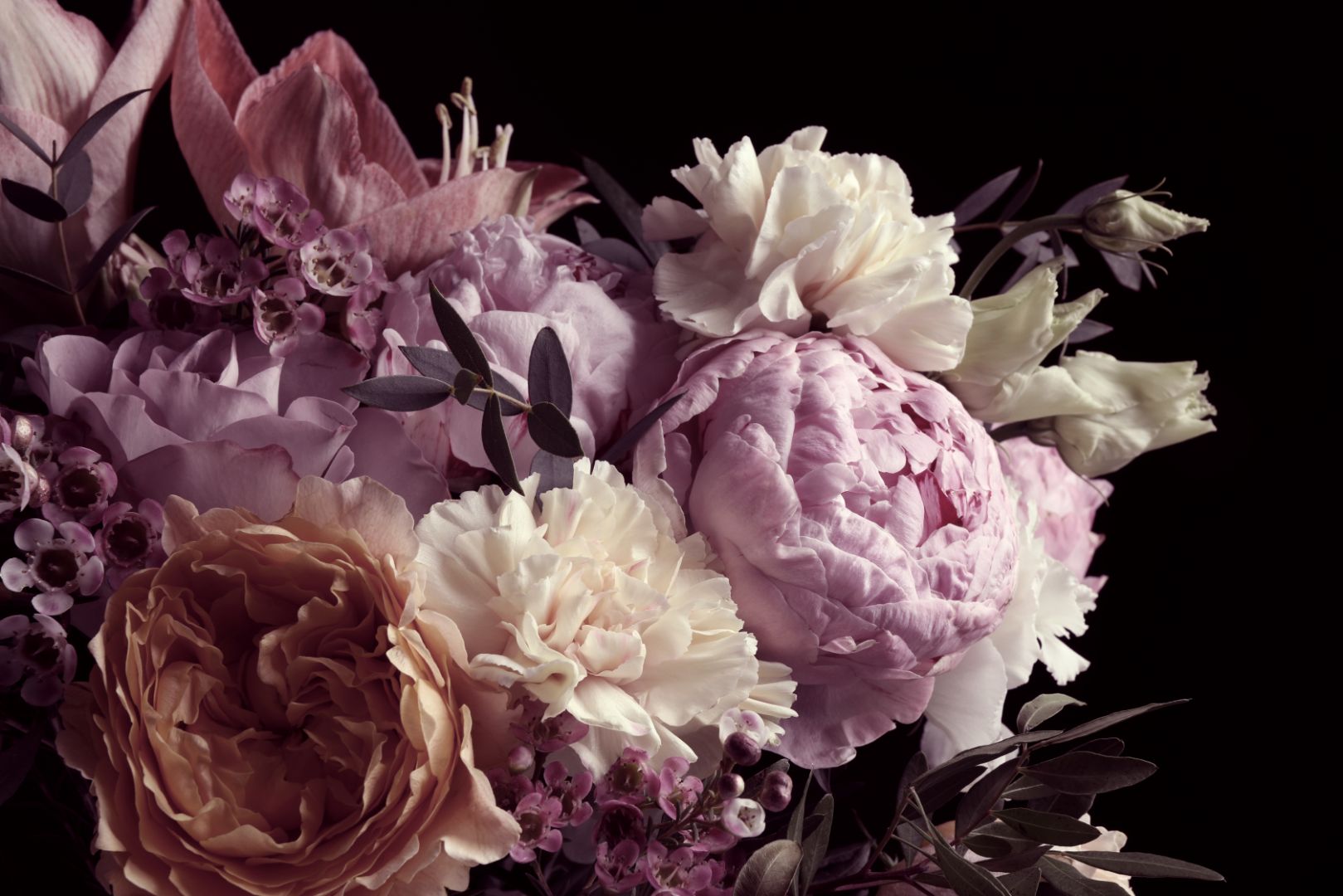 Dark Vintage Flower Wallpaper Murals