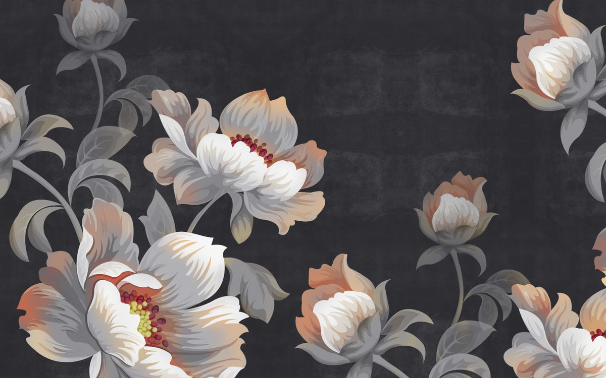 Floral Background Wallpaper in your room — zoomed