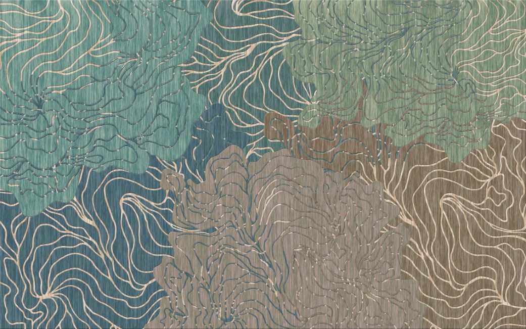 Abstract Wavy Pattern Wallpaper Mural in your room — zoomed