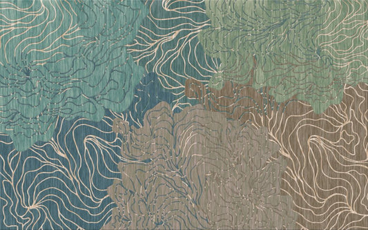 Abstract Wavy Pattern Wallpaper Mural
