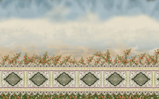 Mughal Garden Fence Wallpaper Mural