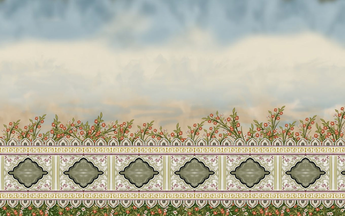 Mughal Garden Fence Wallpaper Mural