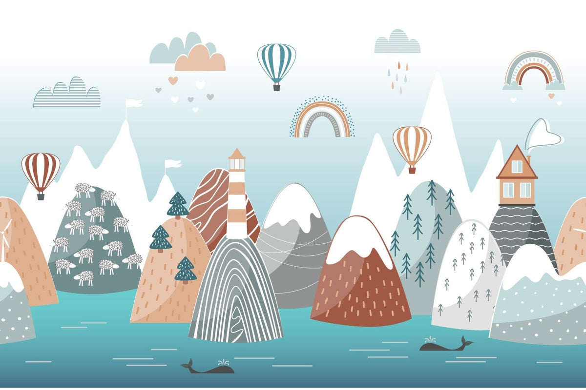 Abstract Mountain with Sea Wallpaper