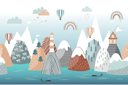 Abstract Mountain with Sea Wallpaper