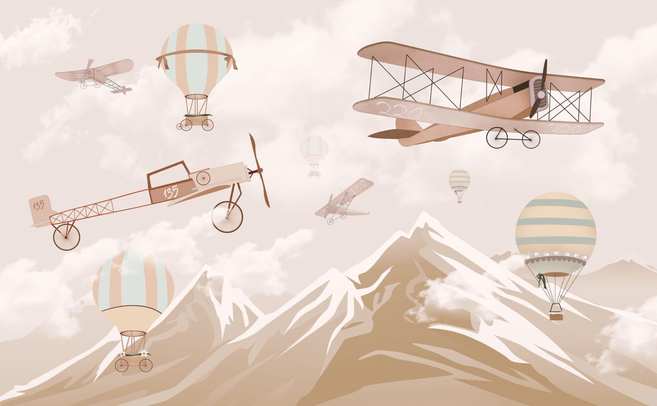 Air Plane on Mountain Wallpaper