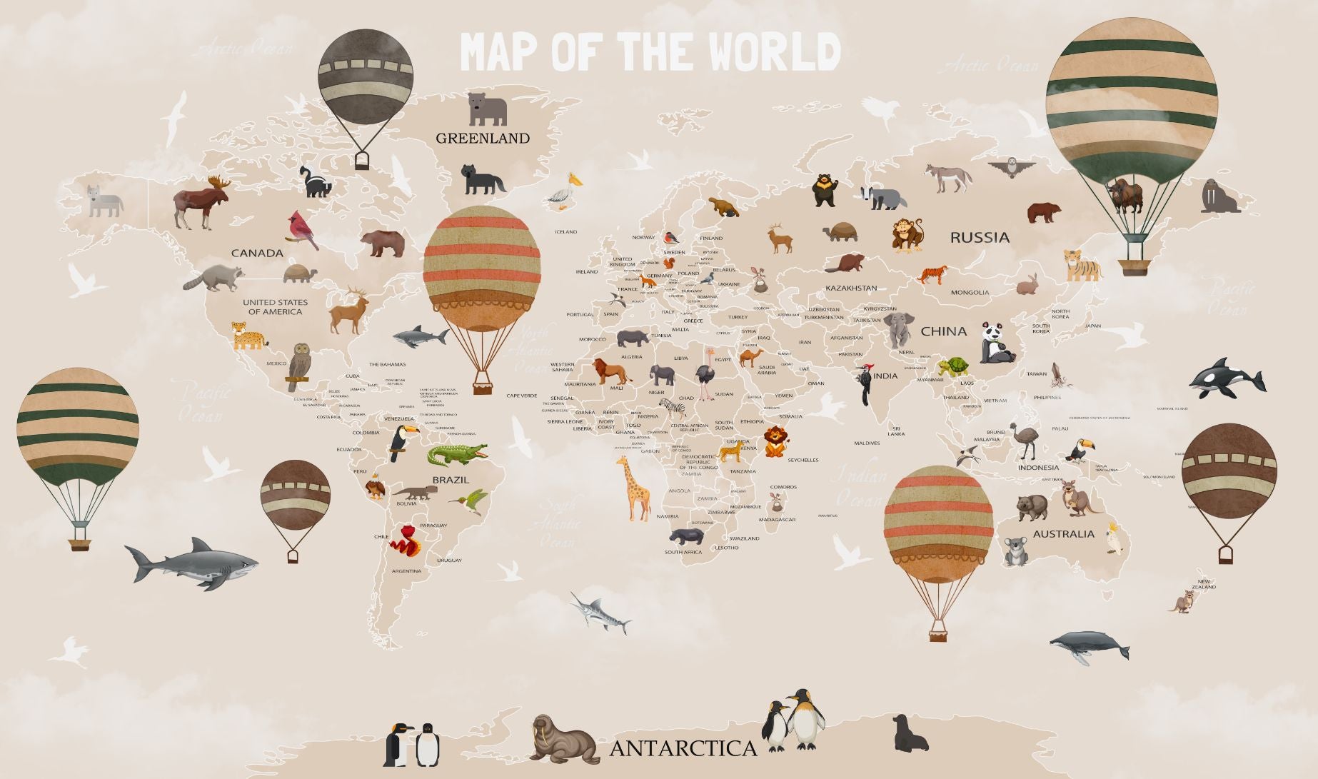World Map Kids & Nursery Wallpaper
