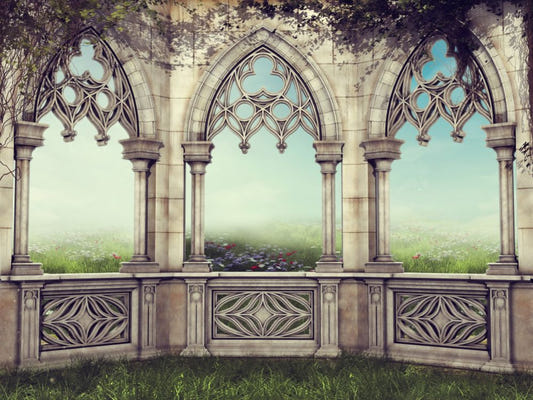 Retro Vintage Garden View Wallpaper