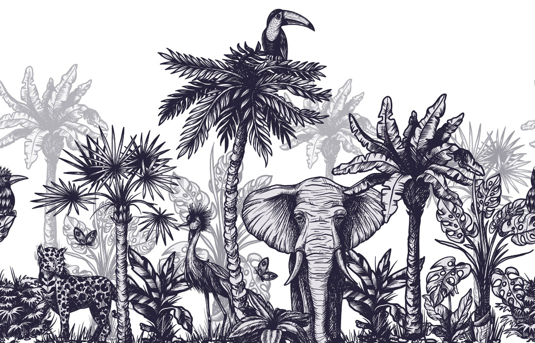 Sketchy Forest Wallpaper Murals in your room — zoomed