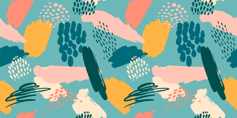 Multicolor Abstract Shapes Artistic Pattern Wallpaper in your room