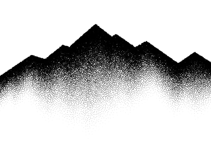 Mountains Wave Scattered Dots Wallpaper Murals