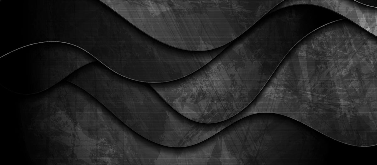 Black Grunge 3D Waves Corporate Wallpaper Mural in your room — zoomed