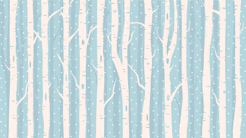 Blue Winter Forest Wallpaper Wall Mural in your room — zoomed