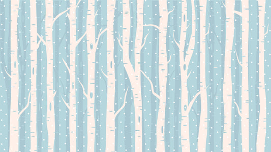Blue Winter Forest Wallpaper Wall Mural