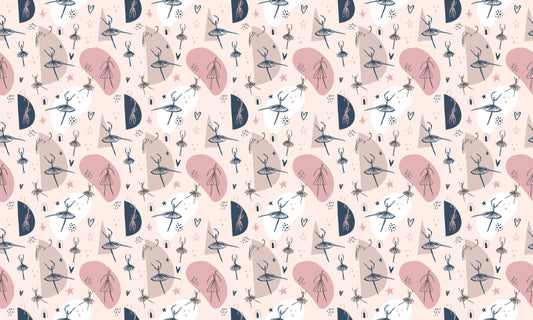 Dancing Girl Ballerina Repeat Pattern Wallpaper