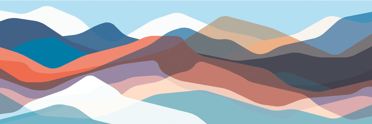Watercolor Wavy Mountains Wallpaper Murals in your room