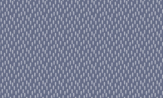 Navy Blue & White Scandinavian Pine Trees Wallpaper