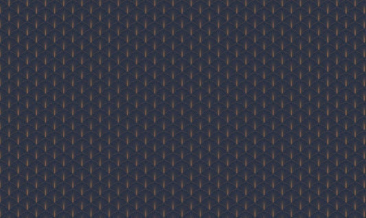 Blue Gold Art Deco Repeat Pattern Wallpaper