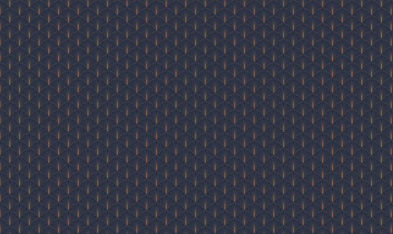 Blue Gold Art Deco Repeat Pattern Wallpaper in your room