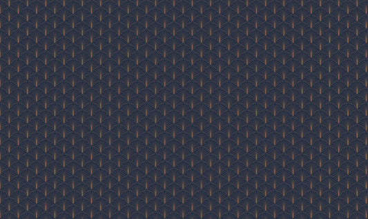 Blue Gold Art Deco Repeat Pattern Wallpaper
