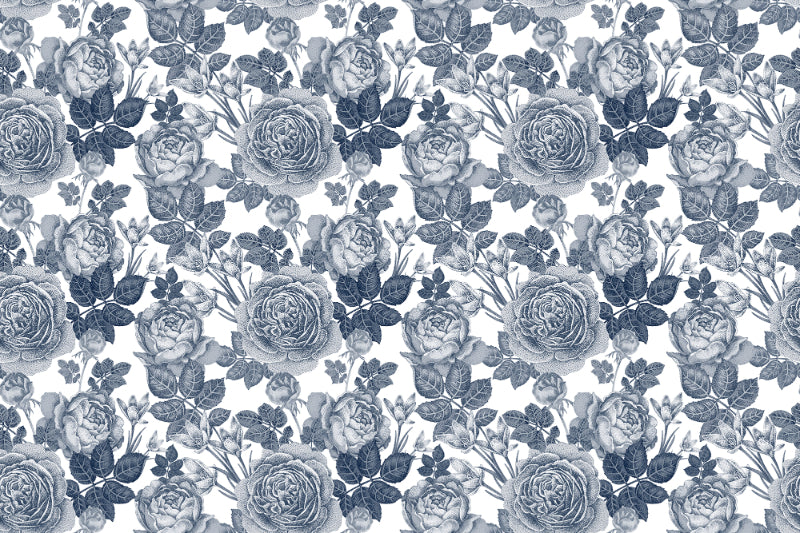 Blue Flower Wallpaper - Midnight Bloom in your room