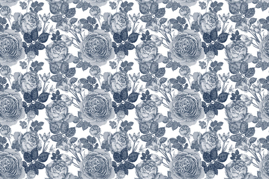 Blue Flower Wallpaper - Midnight Bloom