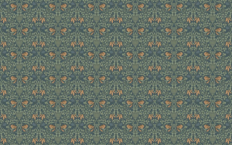 Green flower retro wallpaper design
