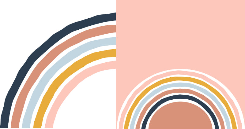 Colorful Stripy Rainbow Wallpaper Murals in your room — zoomed