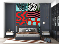 A graceful subtle pattern wall mural in cool, natural tones.

