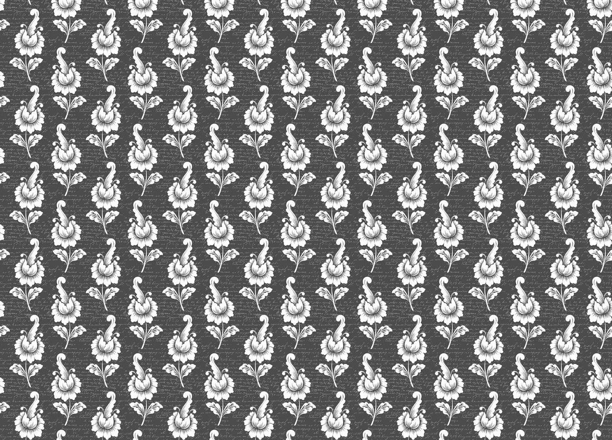 Dimensional Black Damask Wallpaper in your room