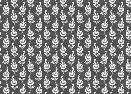 Dimensional Black Damask Wallpaper
