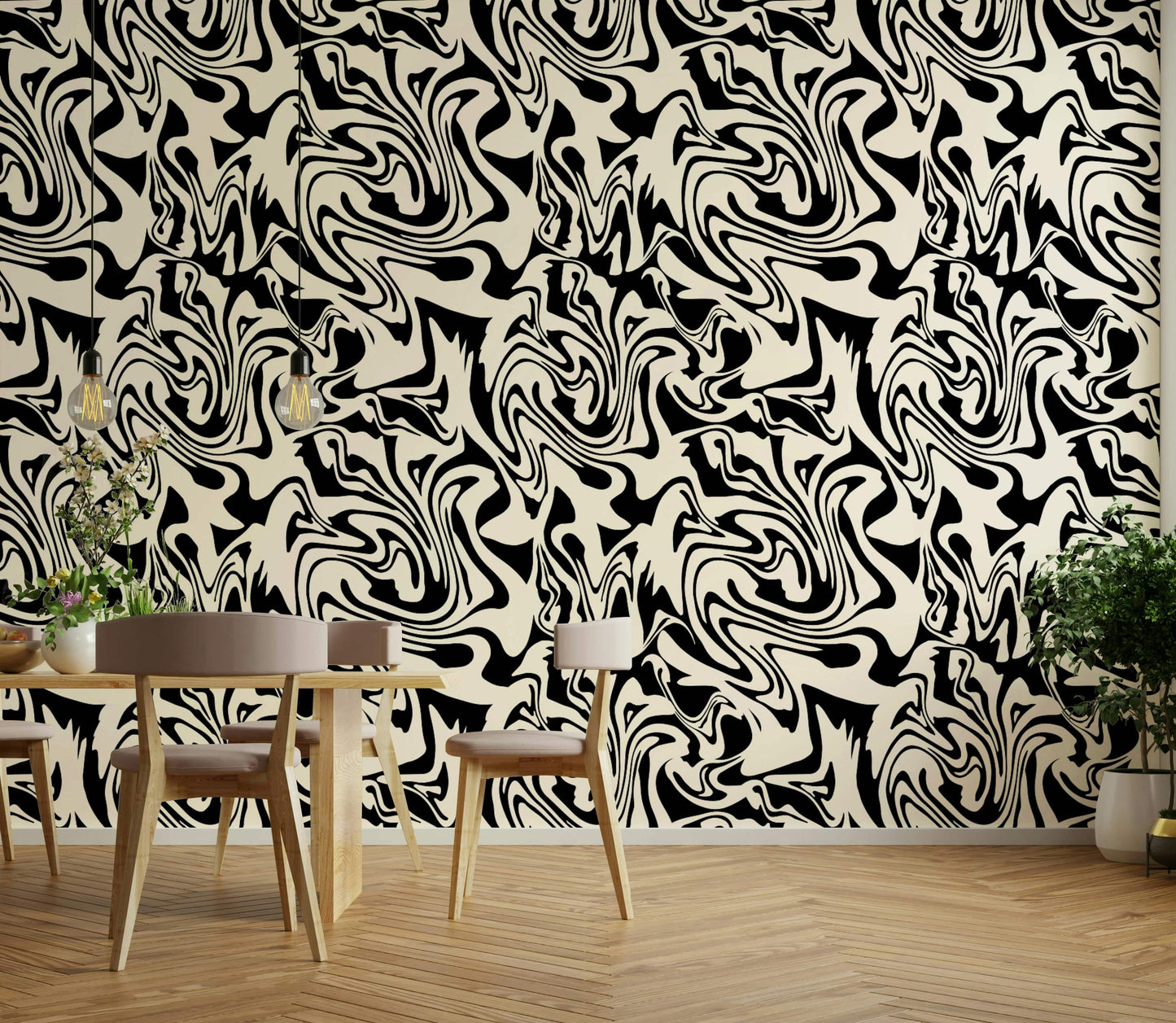 Abstract psychedelic ink spill style wall wallpaper.

