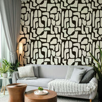 An interior with a soft and peaceful accent wall

